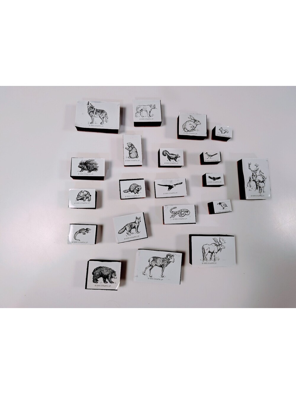 Stampin' Up! Wildlife 20 Rubber Stamp Set Vintage Unmounted Foam Blocks Retired